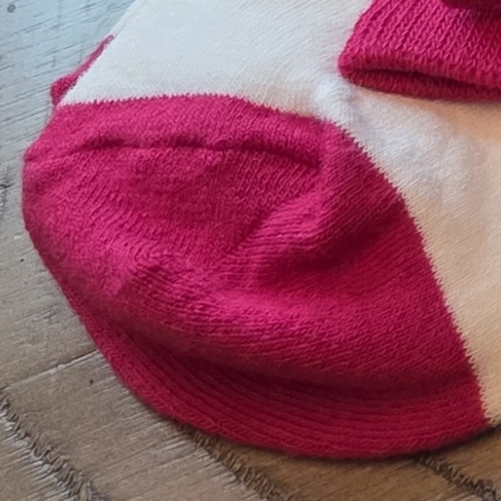 Women's Red and White Socks With Crane Image